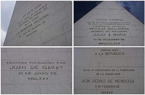 Obelisco inscripciones